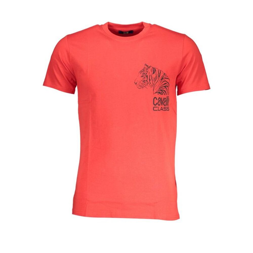 Cavalli Class Rosso Cotton Men Men's T-Shirt